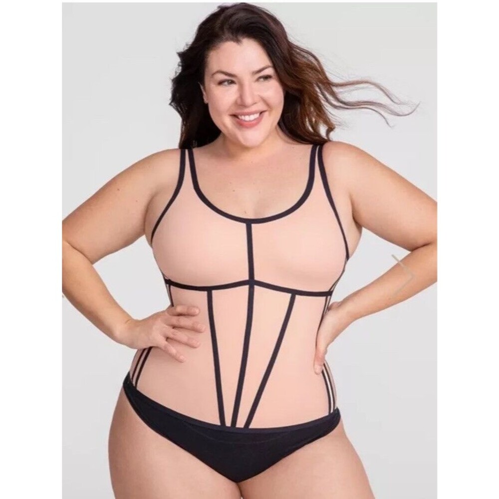 HoneyLove Boldness corset Rose Black Women’s Size 1X Body Contour Sculpting NWT